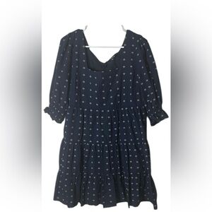 Madewell Blue and White Puff Sleeve Sundress ZIZE 12